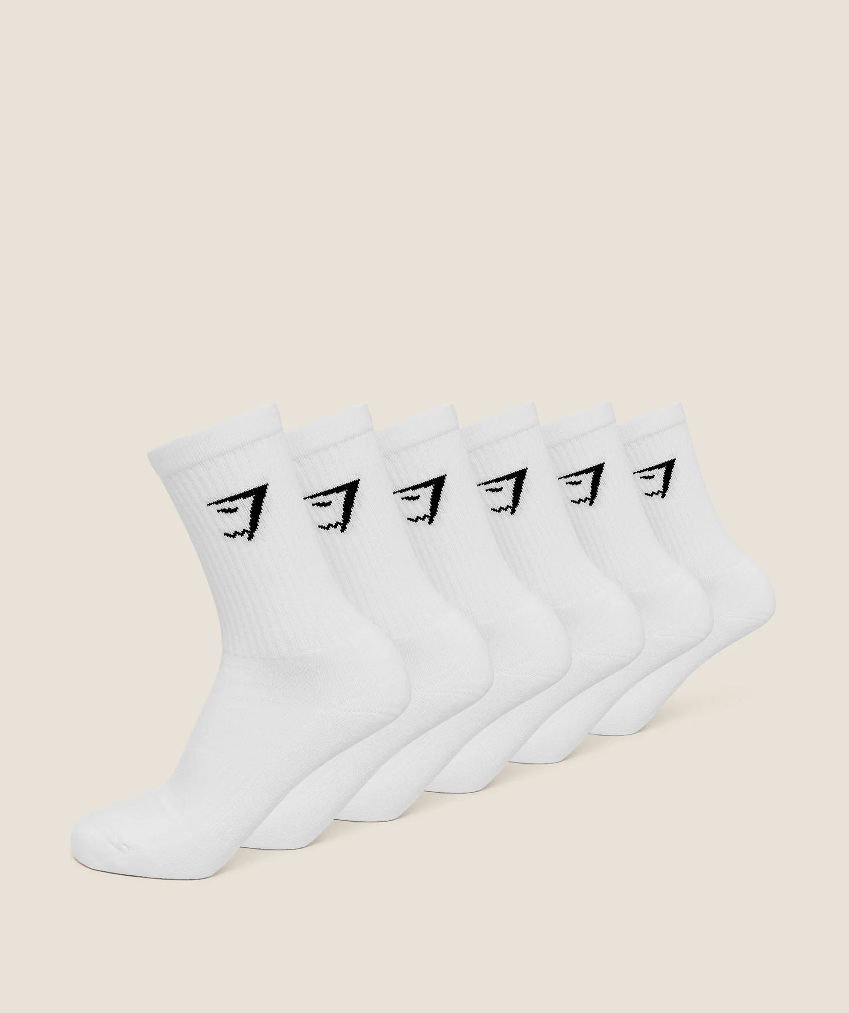 Gymshark Crew Socks 6 Pack- White