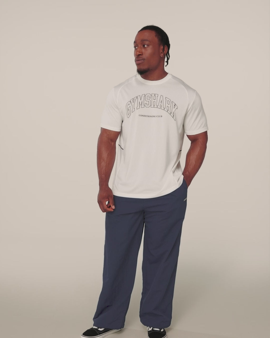 Gymshark Collegiate Tech T-Shirt - Soft White