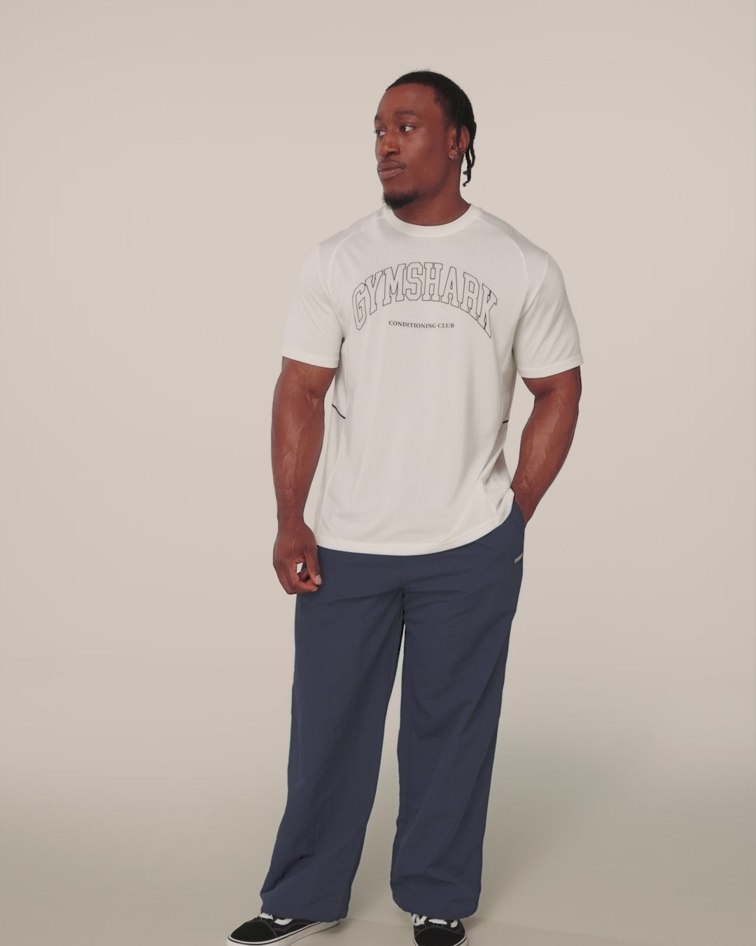Gymshark Collegiate Tech T-Shirt - Soft White
